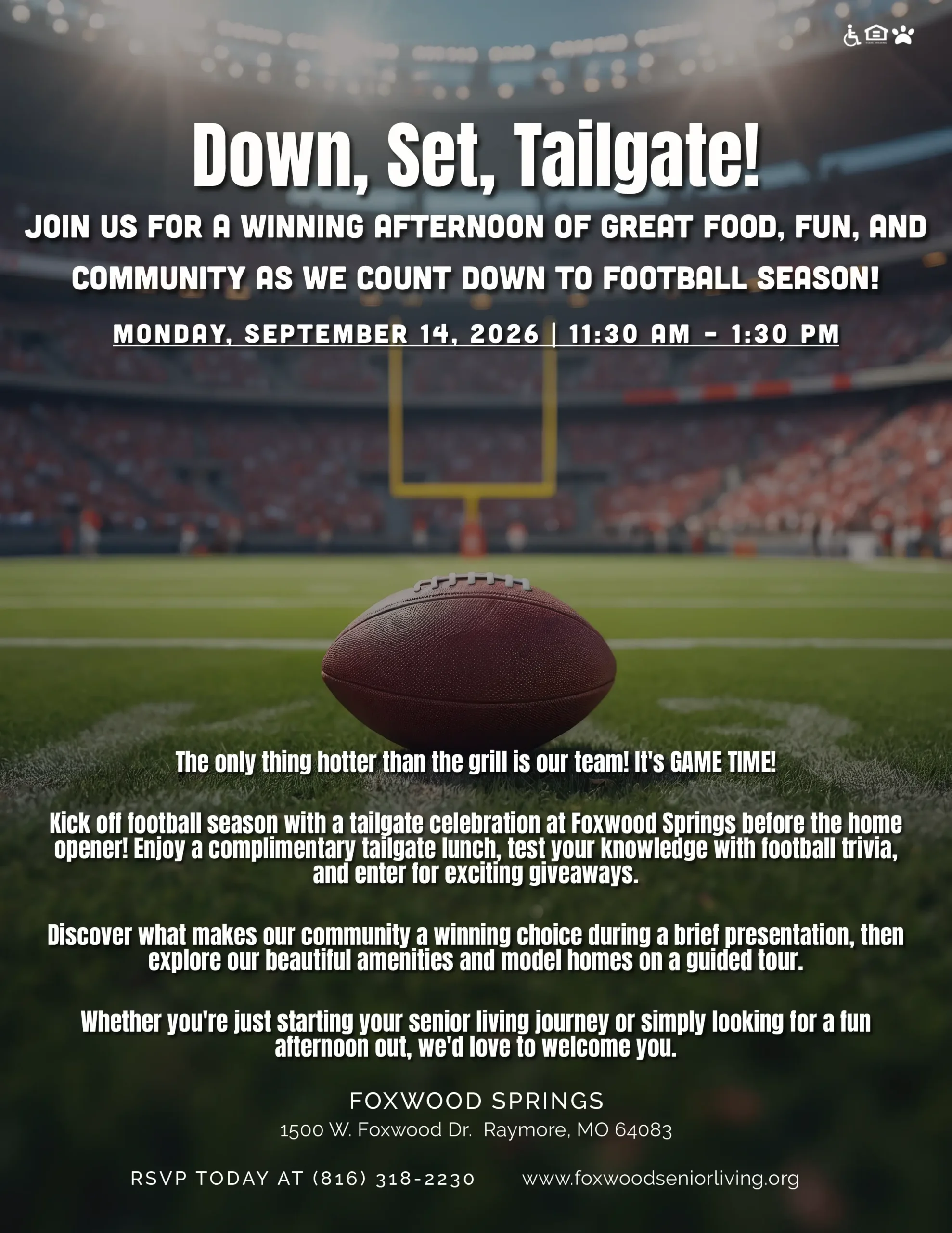 Down, Set, Tailgate event at Foxwood Springs